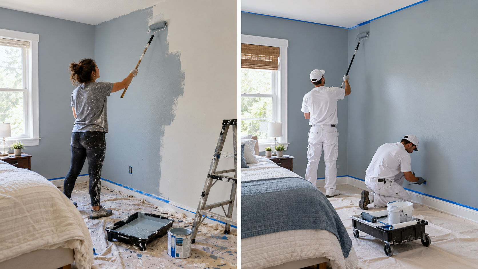 DIY painting versus professional painting crew comparison